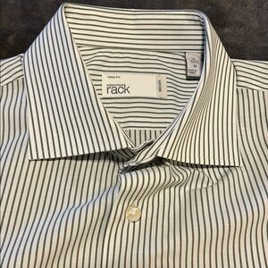 Nordstrom Green and White Striped Shirt